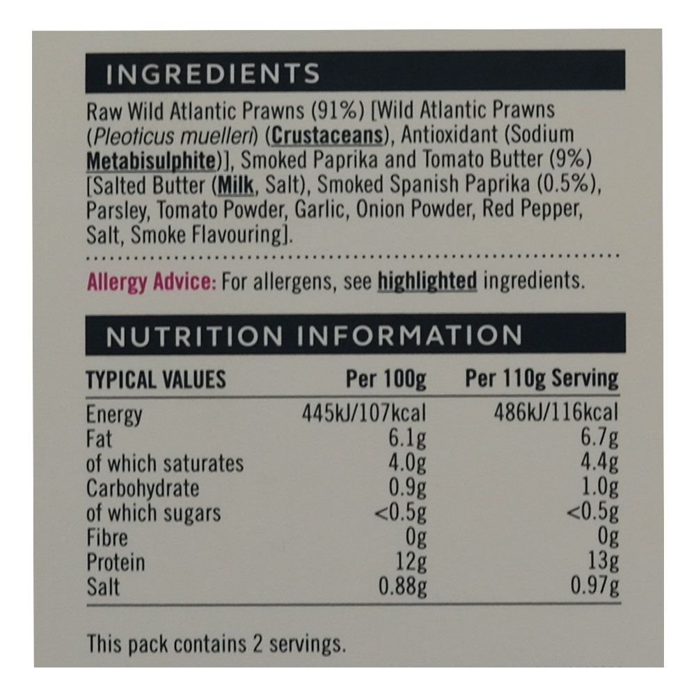 SuperValu Signature Taste Wild Atlantic Prawns 220g back image