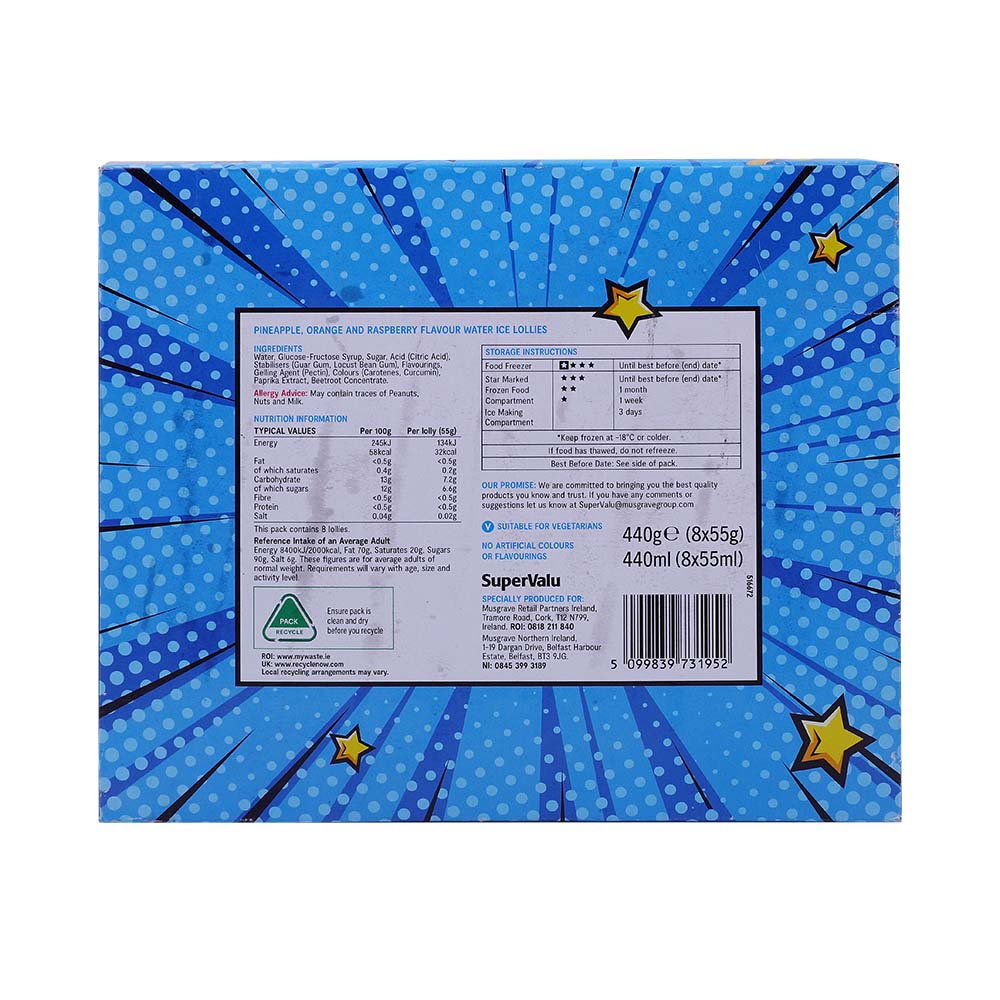 Supervalu Rocket Ice Lollies 8pk 440g back image