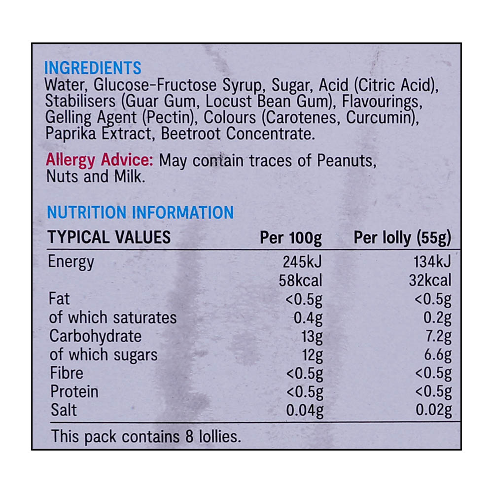 Supervalu Rocket Ice Lollies 8pk 440g right side image