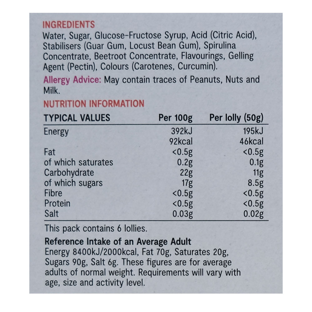 Supervalu Fusion Lollies 6pk 300g right side image