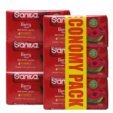 Sanita Berry Bar Soap 6x125g [Special Offer] 