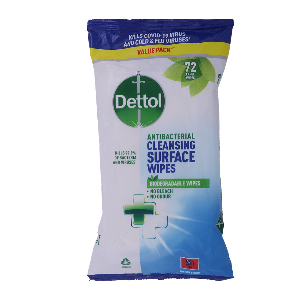 Dettol Surface Cleansing Bio Wipes 72's