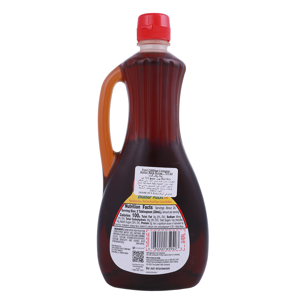 Pearl Milling Co. Pancake Butter Rich Syrup 710ml back image