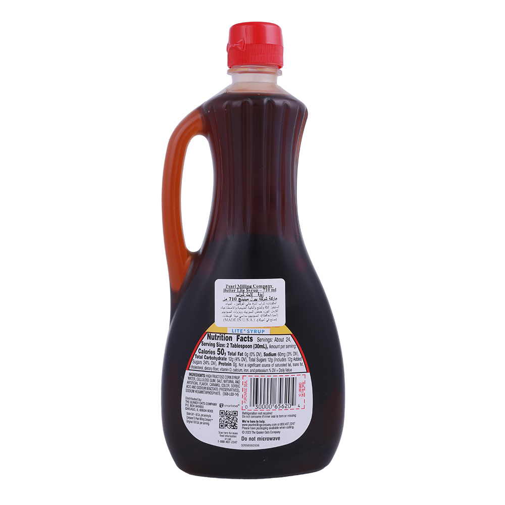 Pearl Milling Co. Pancake Butter Lite Syrup 710ml back image
