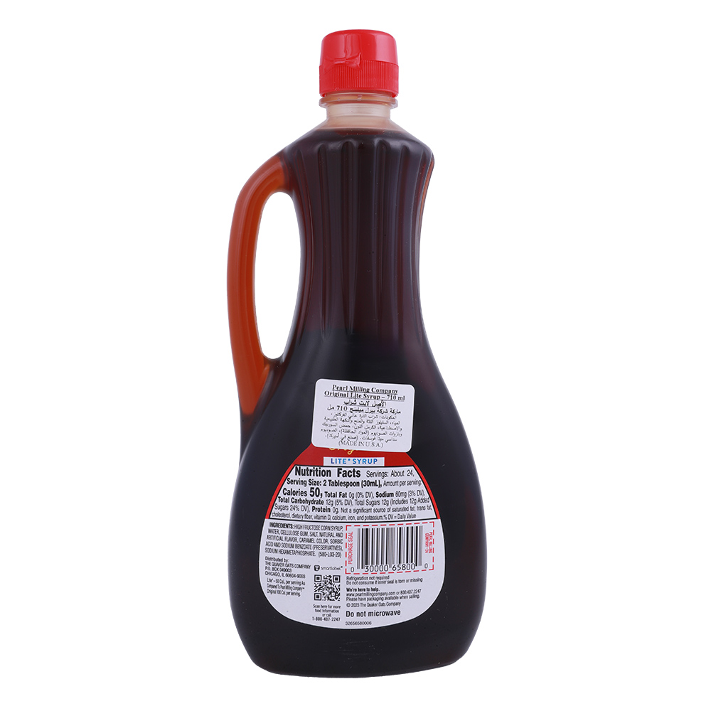 Pearl Milling Co. Pancake Original Lite Syrup 710ml back image