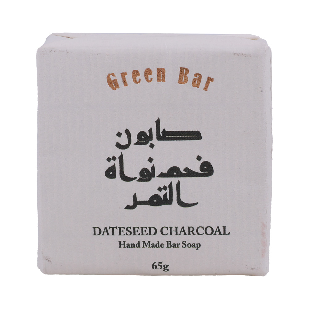 Green Bar Date Seed Charcoal Soap 65g