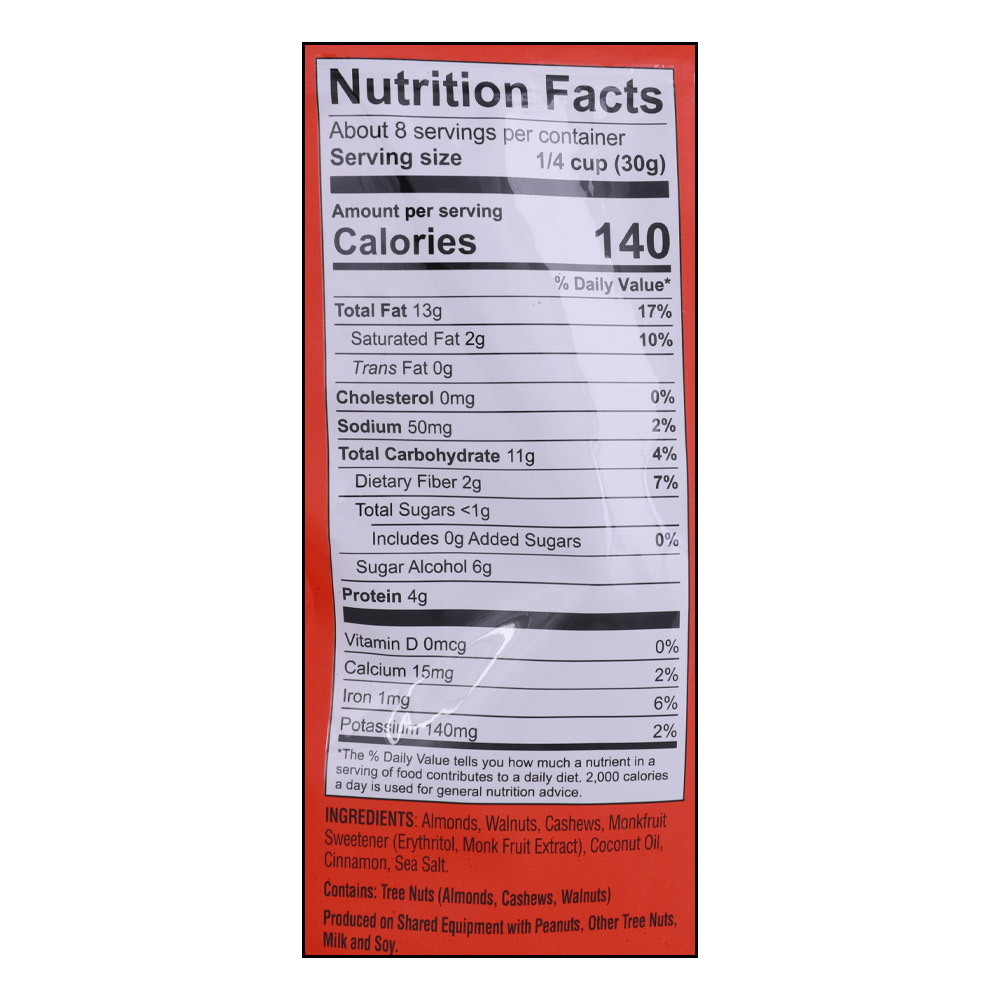 Lakanto Candied Nuts Cinnamon Glazed 227g right side image
