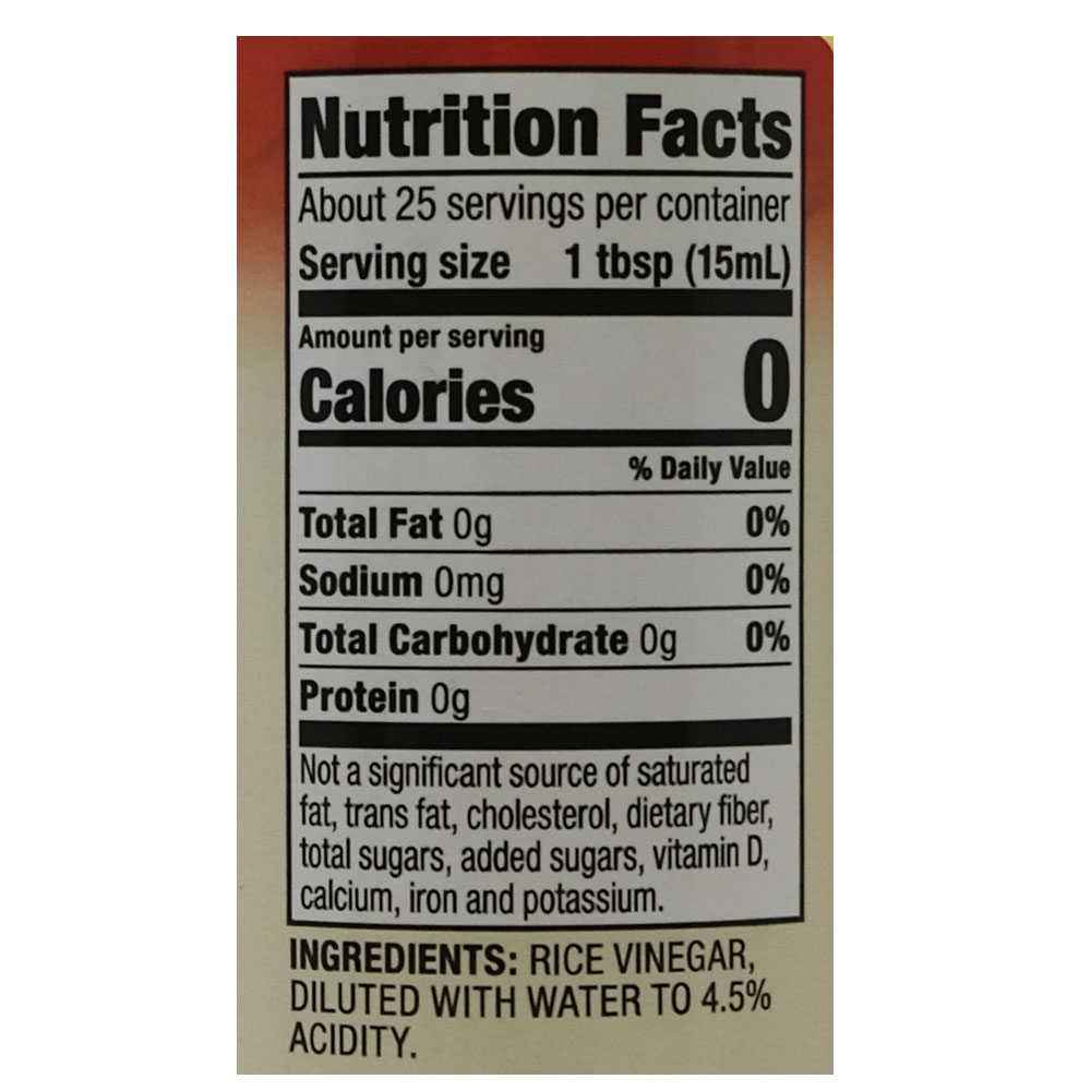 Ka-me Rice Vinegar 375ml back image