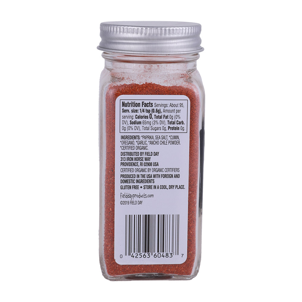 Field Day Spices Chili Powder Organic 56g back image