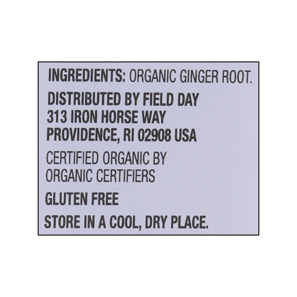 Field Day Spices Ginger Ground Organic 45.2g right side image