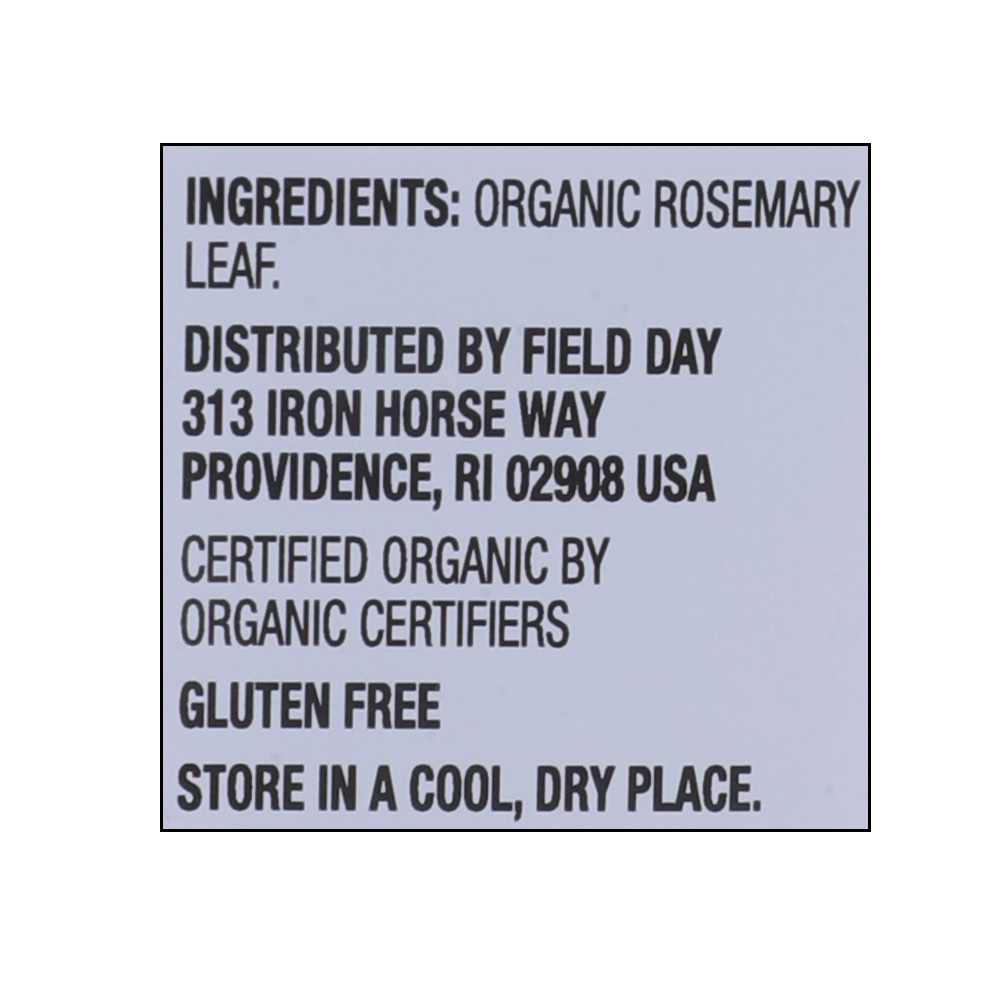Field Day Spices Whole Rosemary Organic 19.8g right side image