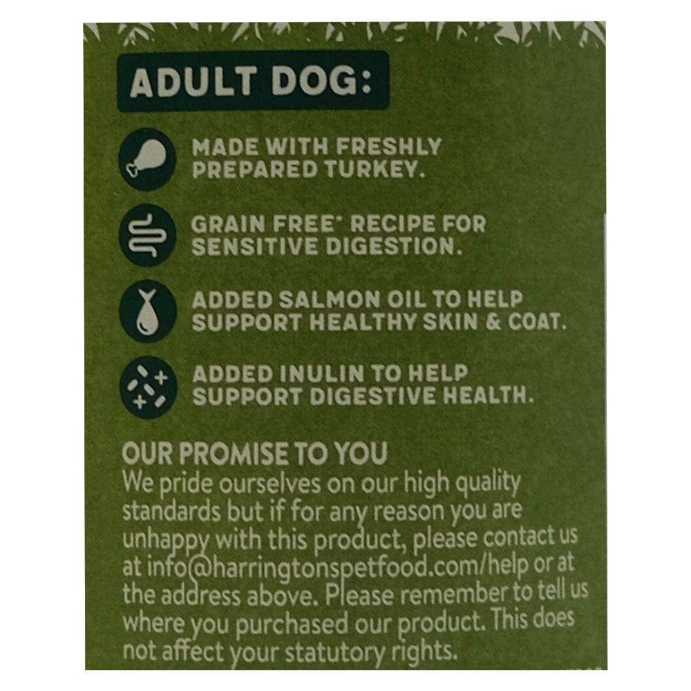 Harringtons Adult Dog Food With Turkey and Vegetables 400g left side image