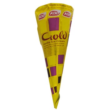 Kdd Vanilla Gold Cone Ice Cream 124ml 