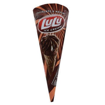 Lulu Chocolate & Nougat Cone Ice Cream 134ml 