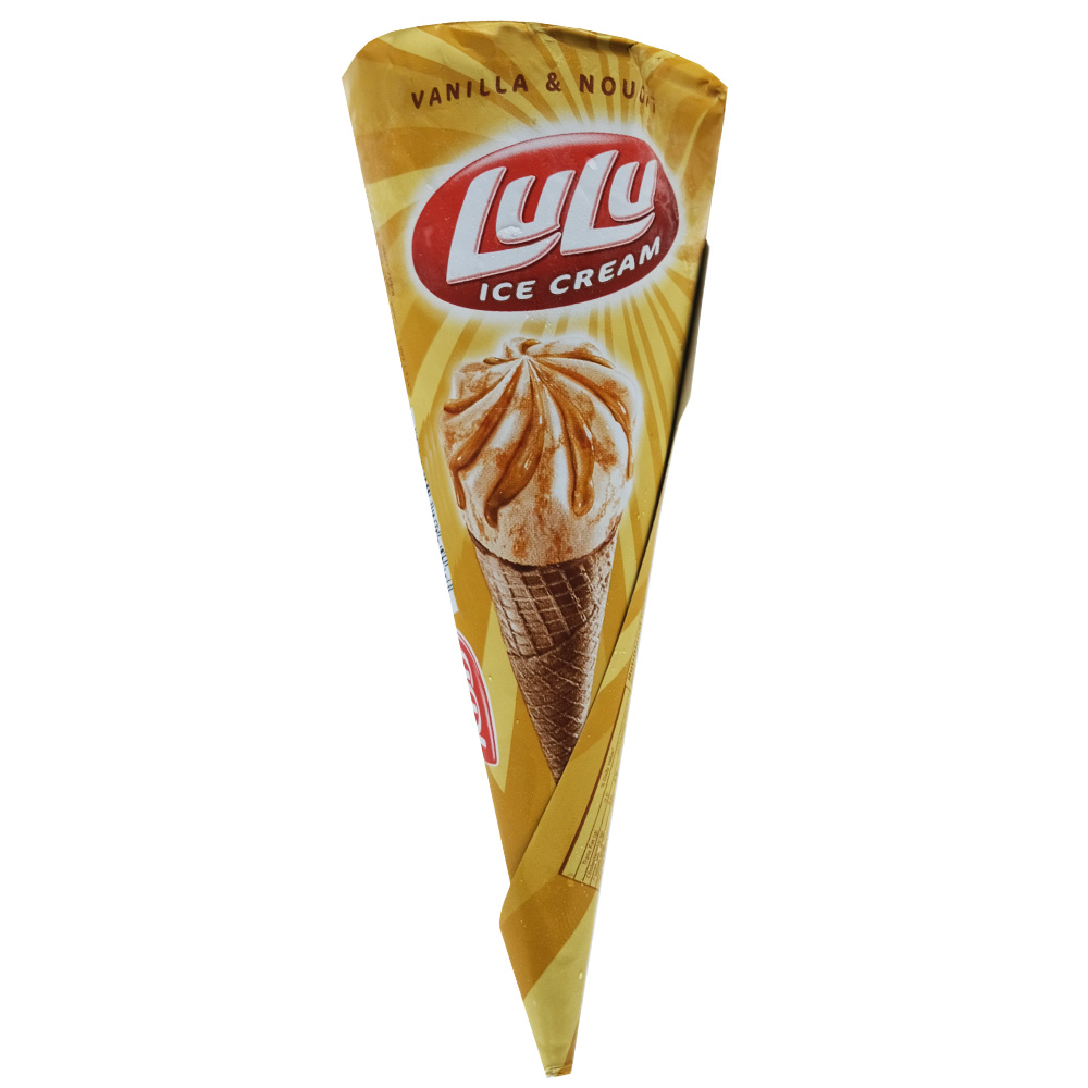 Kdd Lulu Vanilla & Nougat Cones Ice Cream 134ml