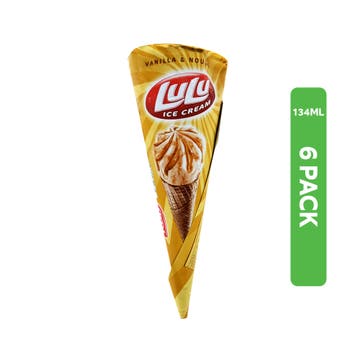 KDD Lulu Vanilla & Nougat Cone Ice Cream 6x134ml