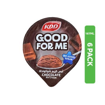 KDD Good For Me No Added Sugar Chocolate Ice Cream 6x167ml