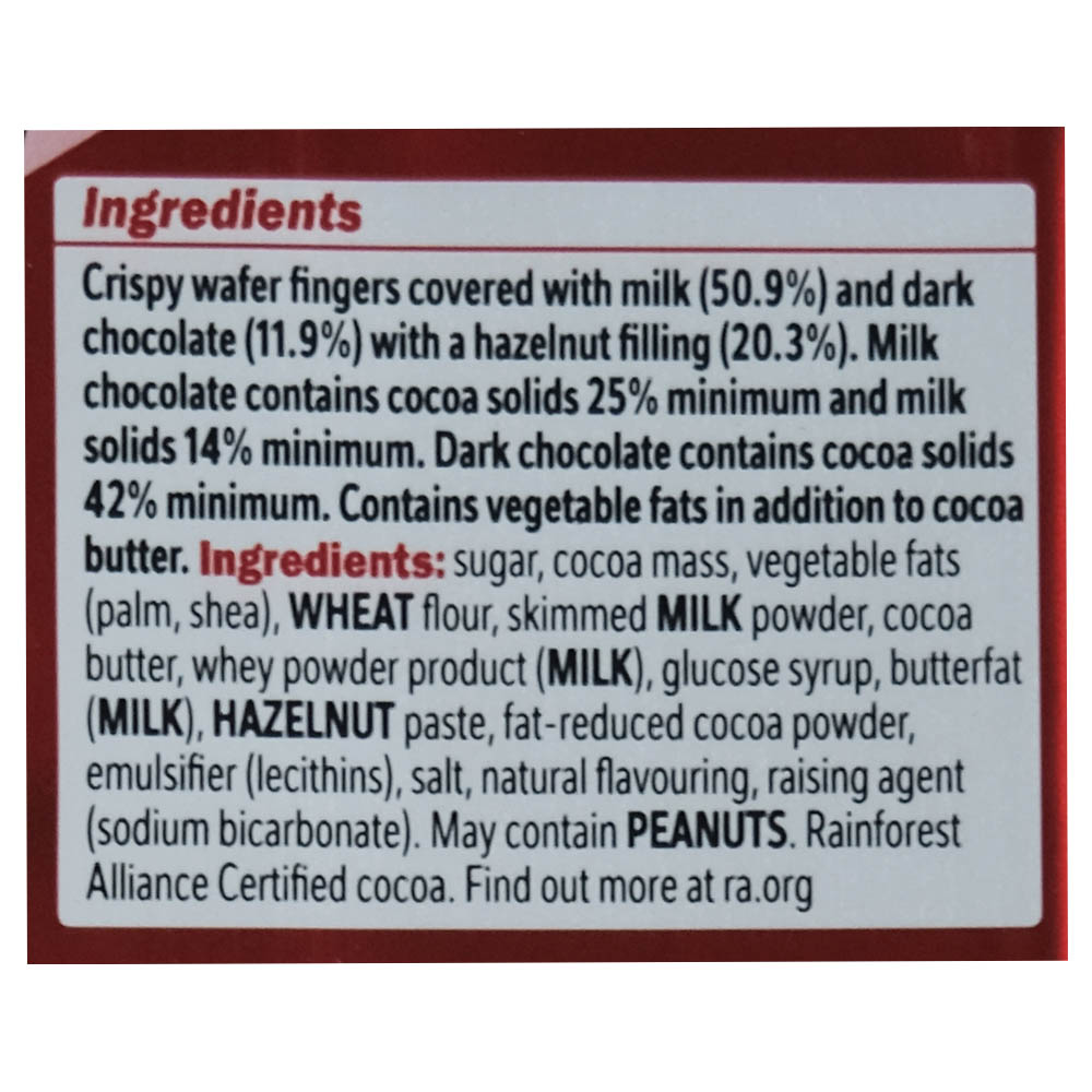 Nestle Kit Kat Hazelnut Sharing Block 99g back image