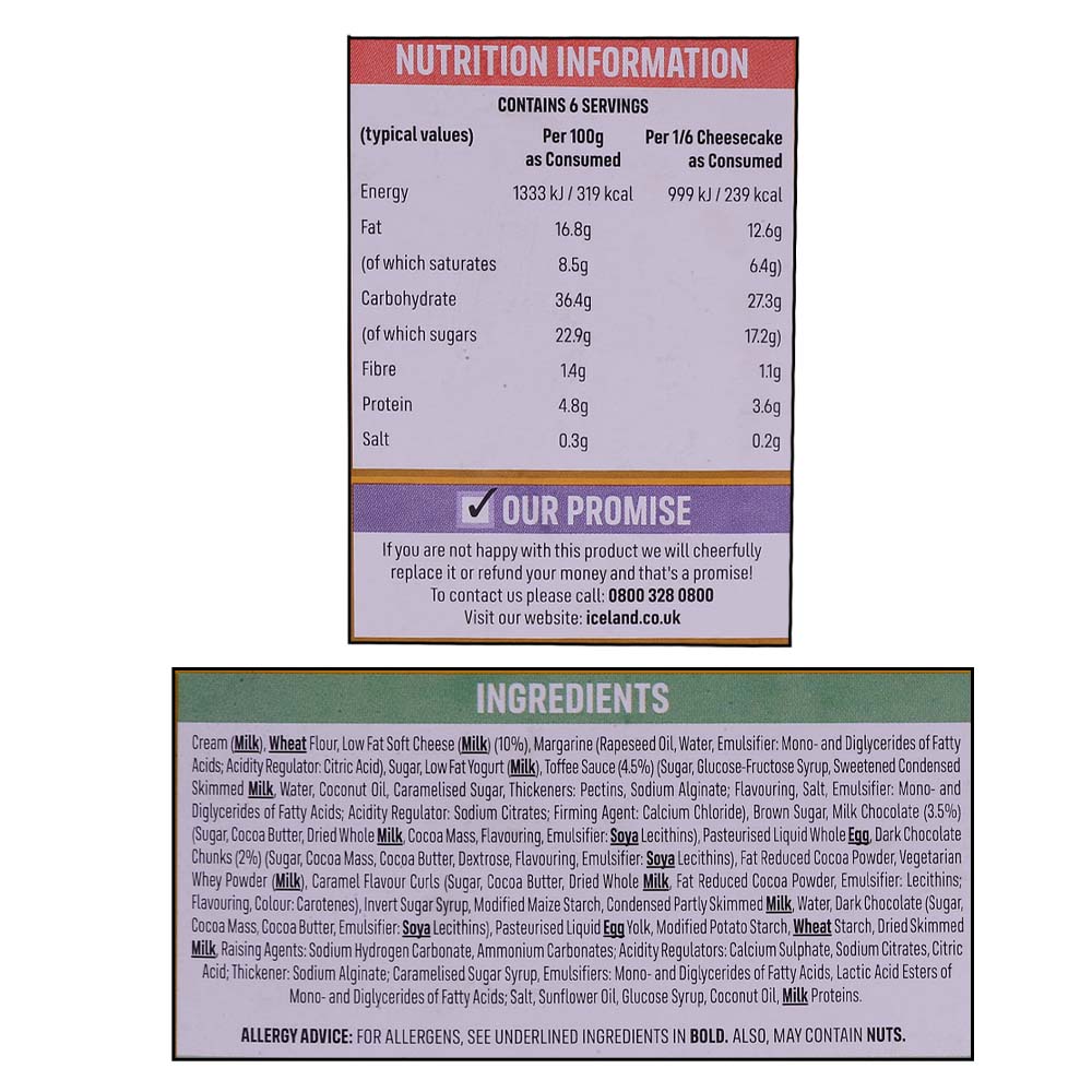 Iceland Millionaire's Cheesecake 450g right side image