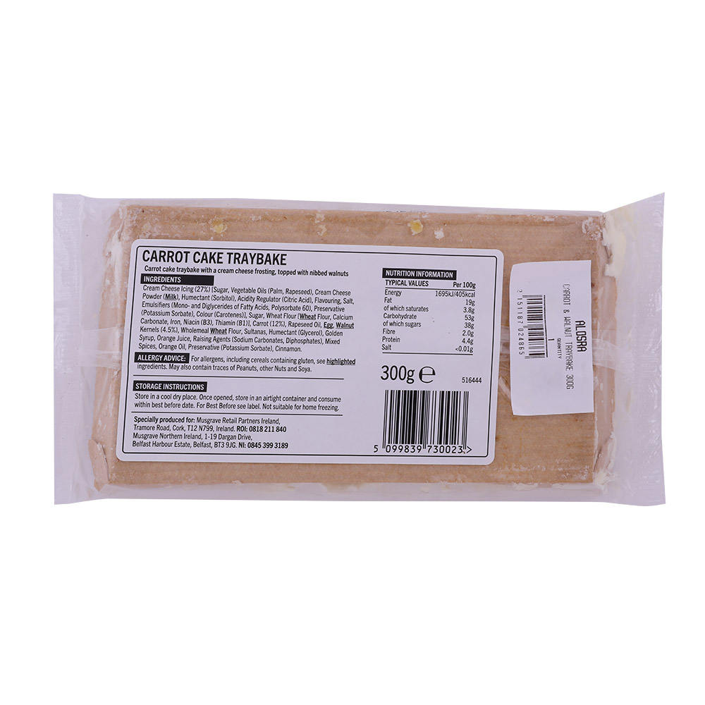 Carrot & Walnut&nbsp;Traybake 300g back image