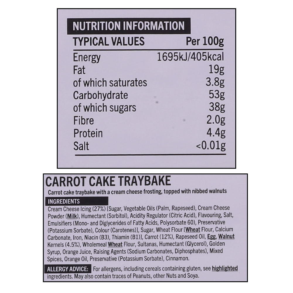 Carrot & Walnut&nbsp;Traybake 300g right side image
