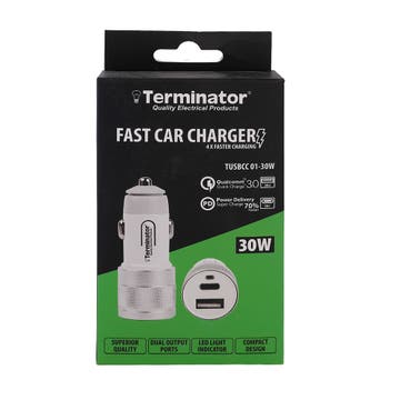 Terminator Usb Car Charger Tusbcc 01-30W