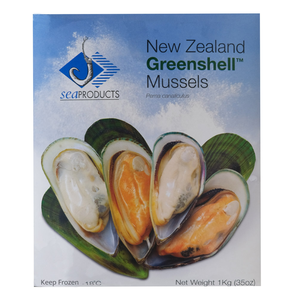 Delmon Frozen Half Shell Mussels 1Kg