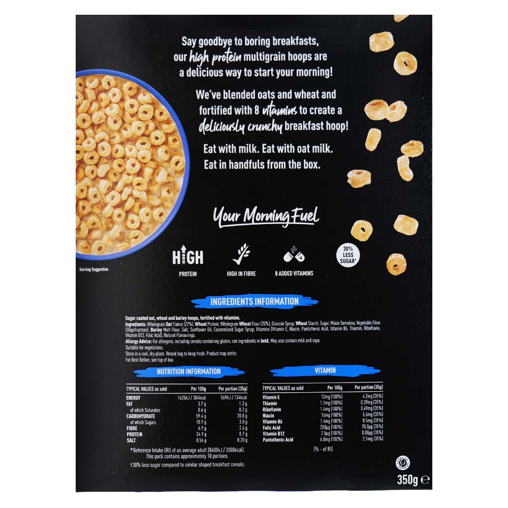 Fuel Multigrain Hoops Original Crunch 350g back image