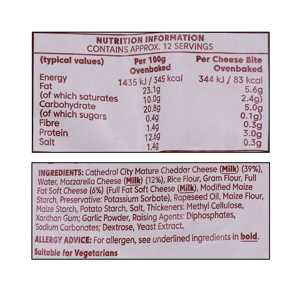 Cathedral City Mozzarella Breaded Cheese Bites 300g right side image