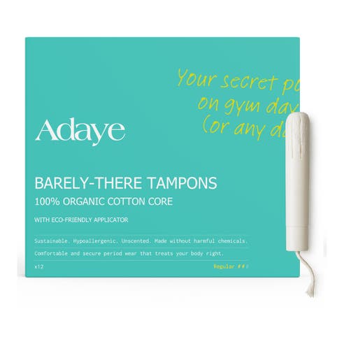Adaye Organic Cotton Barely-There Tampons 12s 