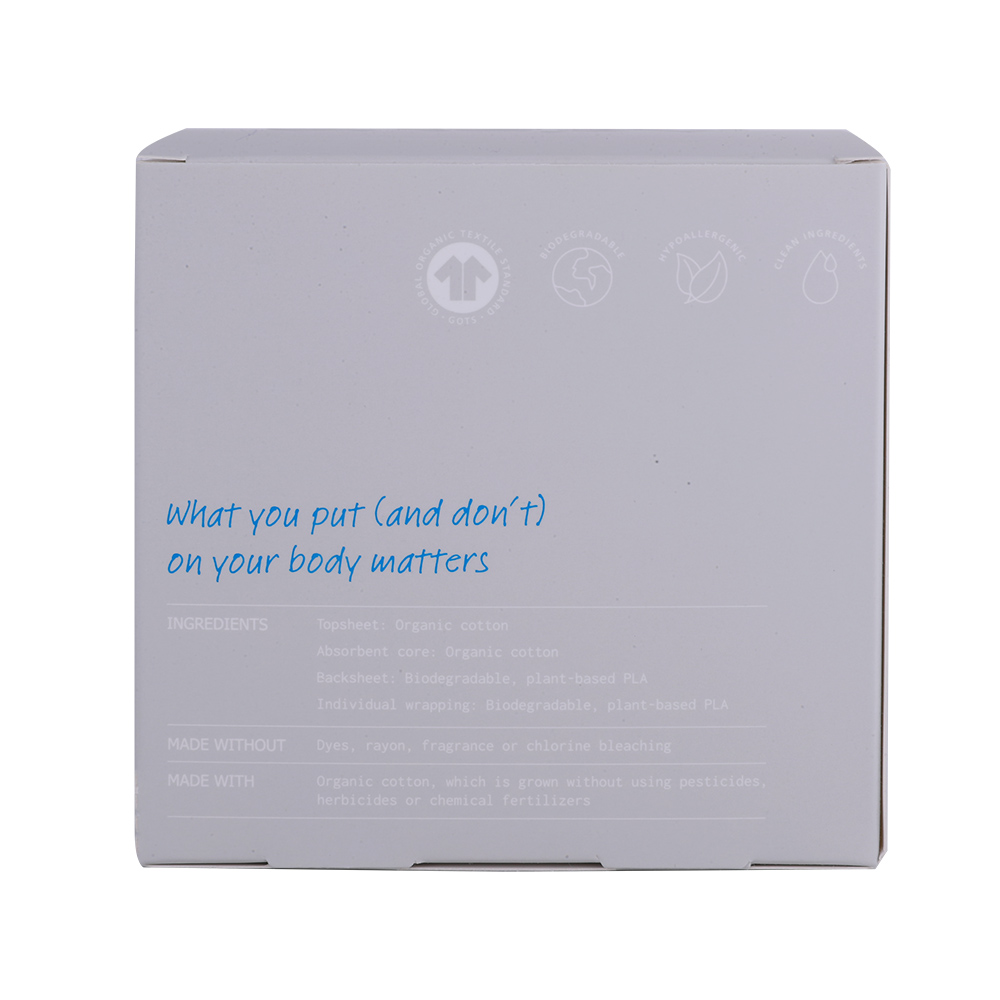 Adaye Organic Cotton Rest-Assured Pads Regular Size 12s back image