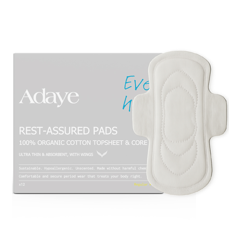 Adaye Organic Cotton Rest-Assured Pads Regular Size 12s 