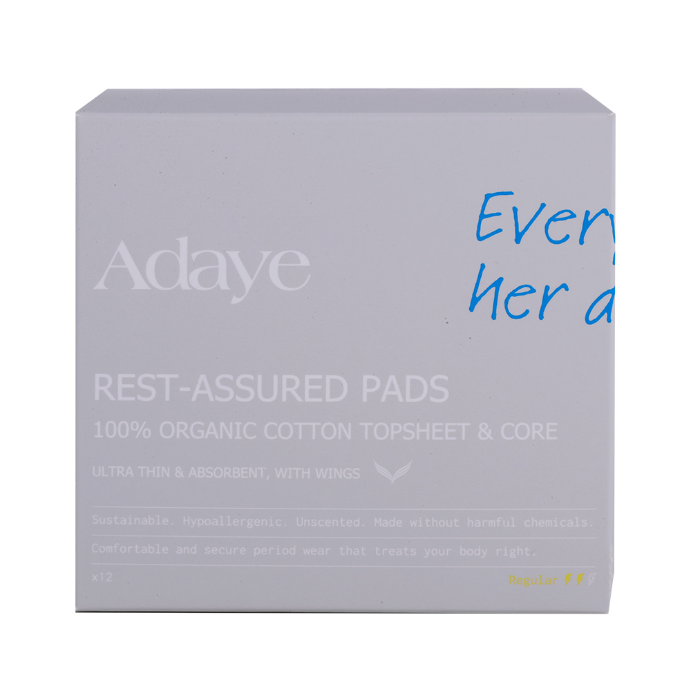 Adaye Organic Cotton Rest-Assured Pads Regular Size 12s right side image