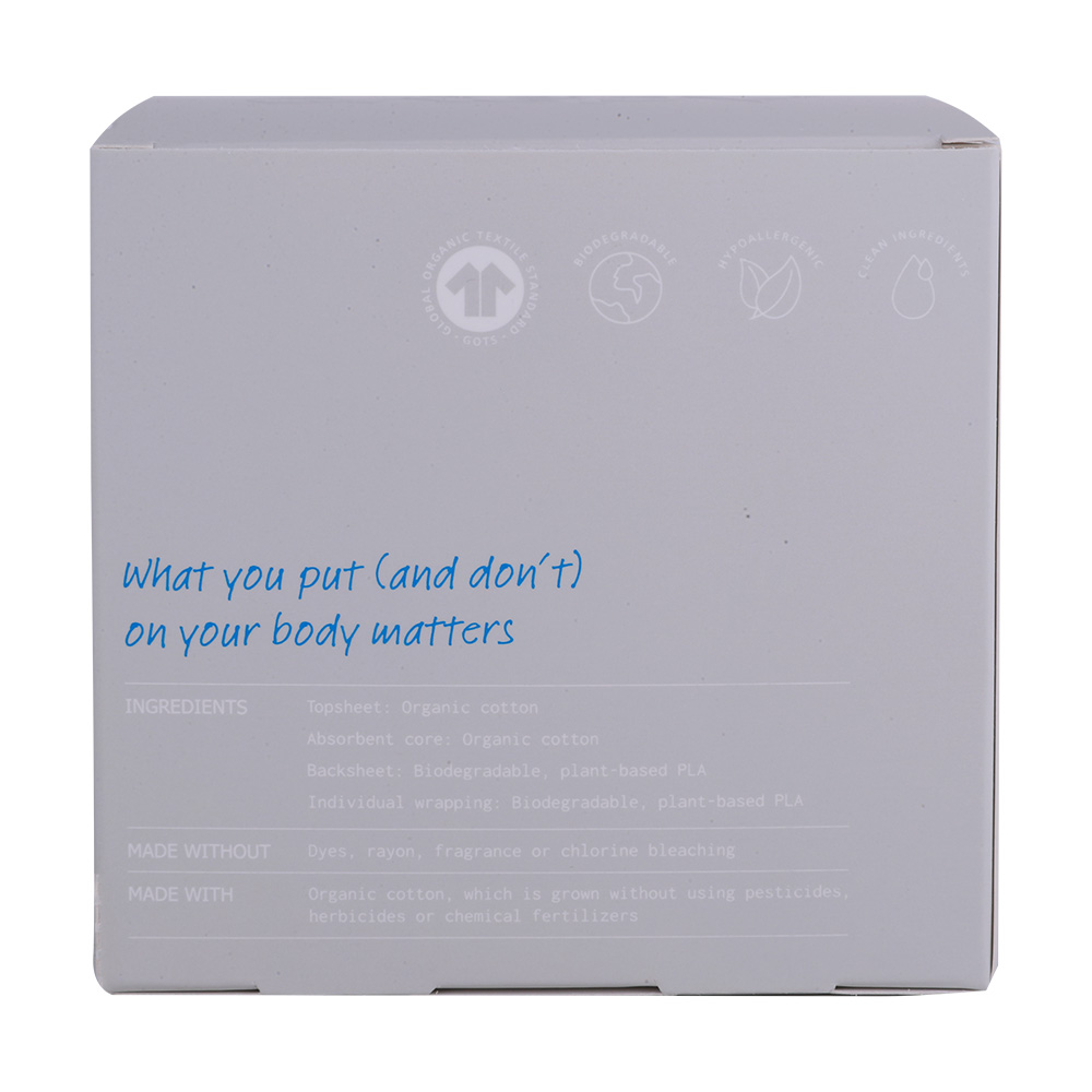 Adaye Organic Cotton Rest-Assured Pads Super Size 12s back image