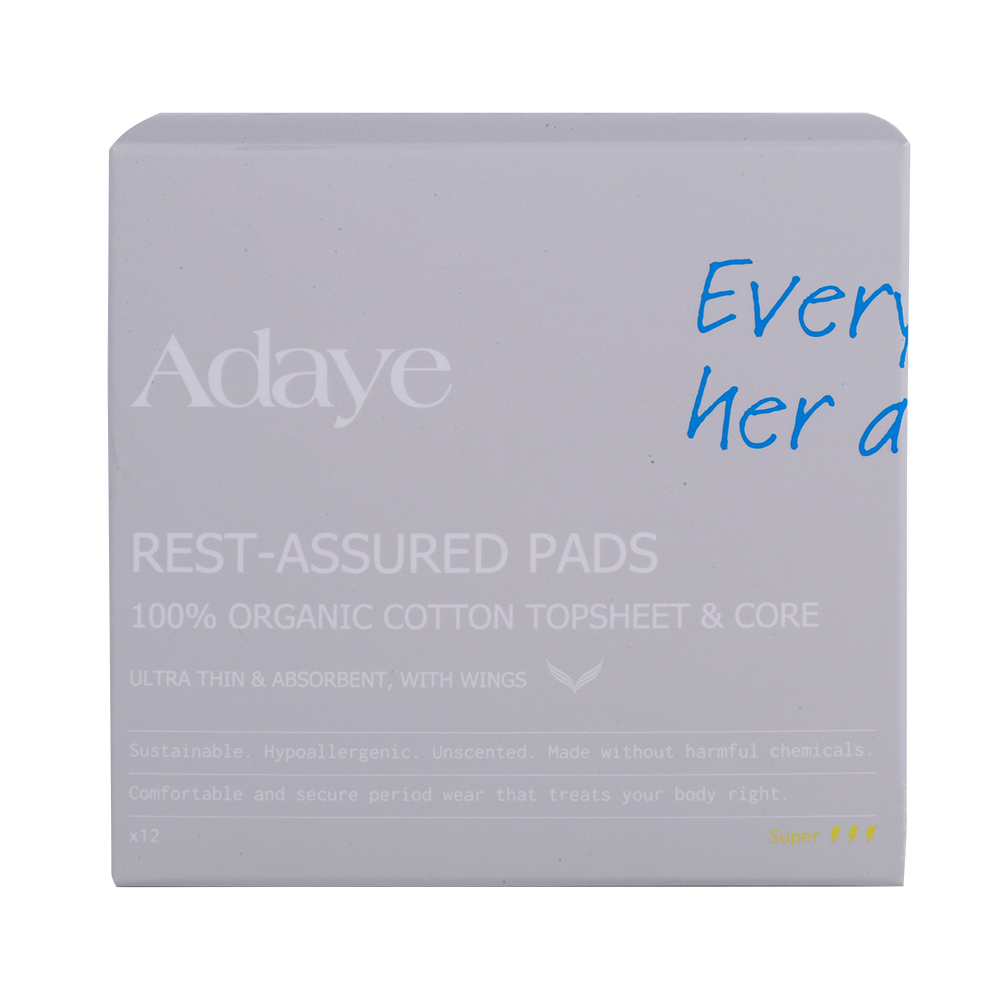Adaye Organic Cotton Rest-Assured Pads Super Size 12s right side image