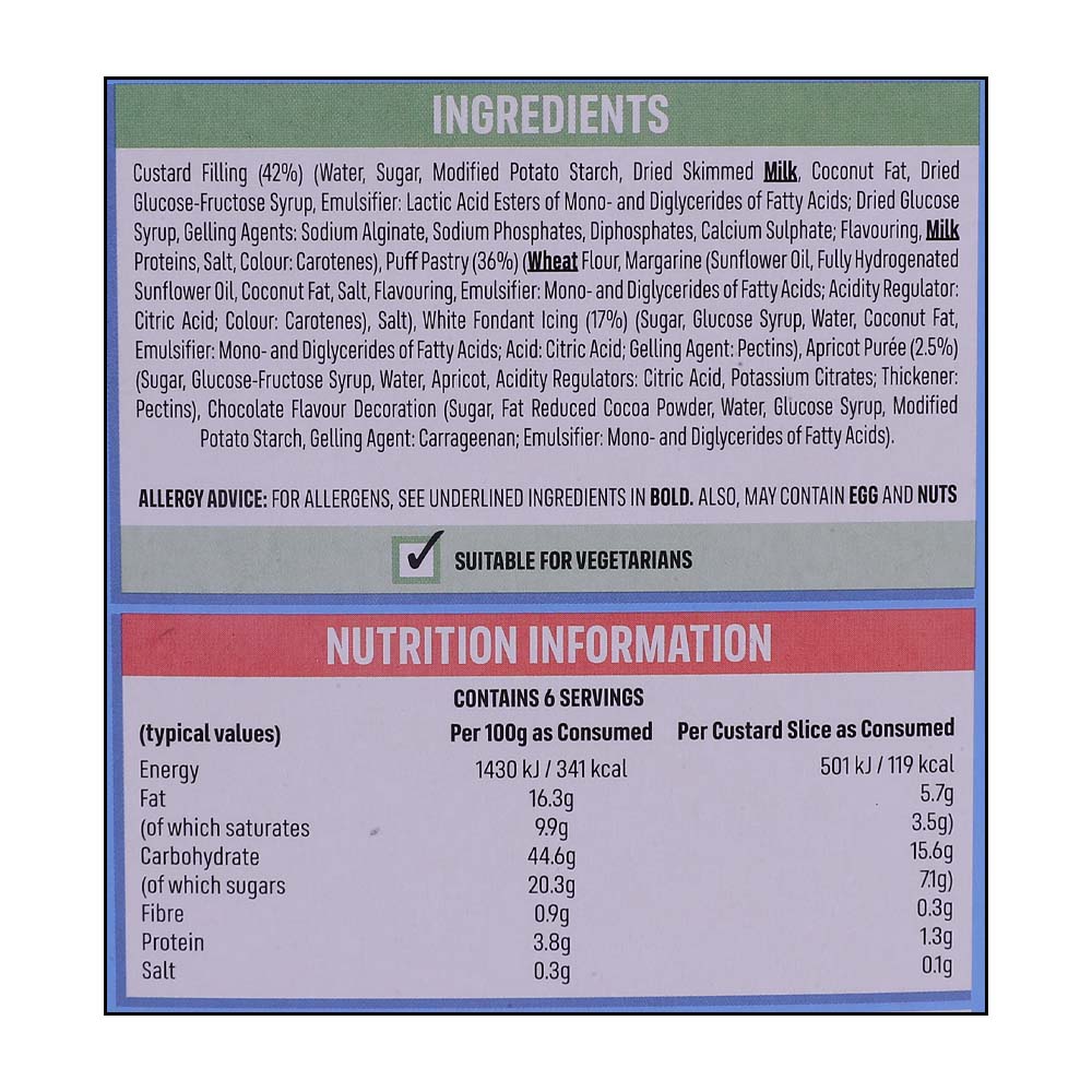 Iceland 6 Custard Slices 210g right side image