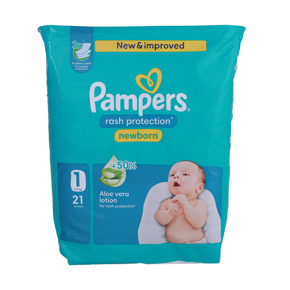 Pampers Rash Protection Diapers S1 Carry Pack 21s