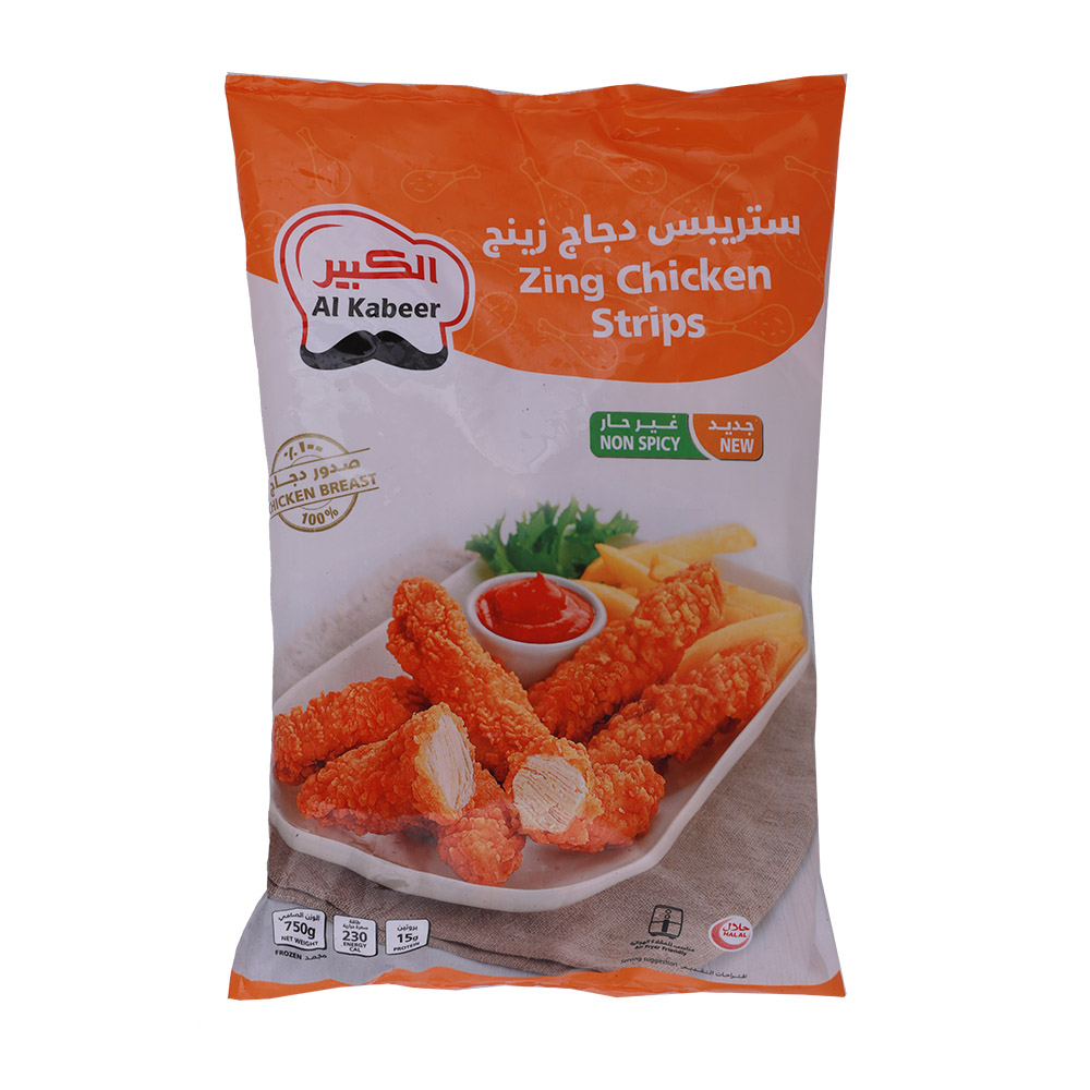 Al Kabeer Zing Chicken Strips Non Spicy 750g