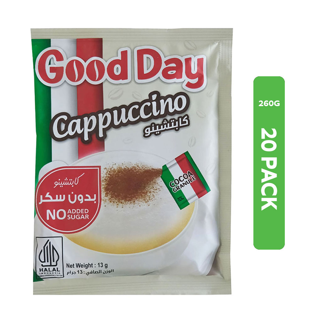 Good Day Cappuccino No Sugar Instant Coffee 20s 260g