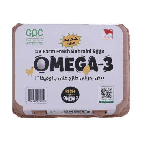 General Poultry Company Omega 3 Fresh Bahraini Eggs 12s 