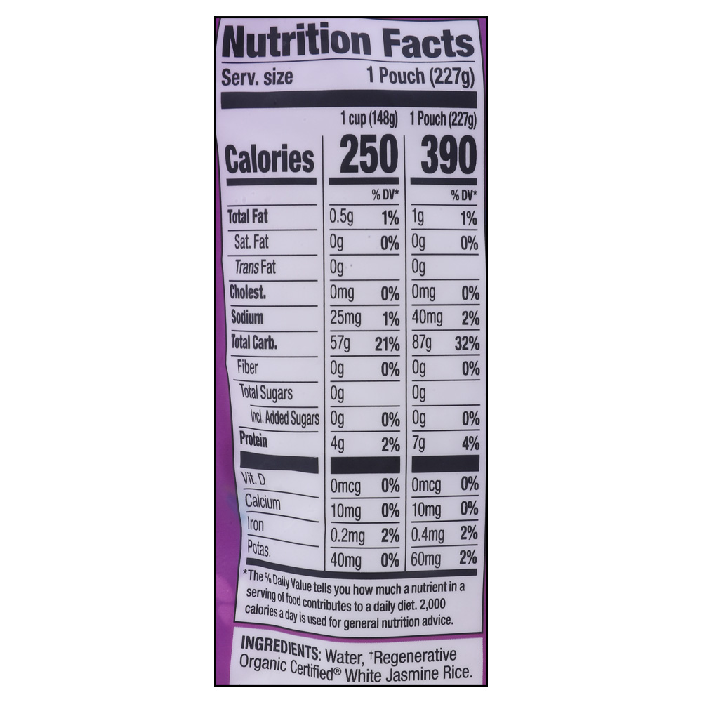 Lundberg White Jasmine Rice 227g right side image