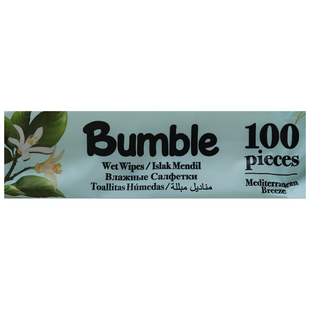 Bumble Mediterranean Breeze Wet Wipes 100s back image