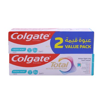 Colgate Total Active Freshmint Toothpaste 2x75ml [Special Offer]