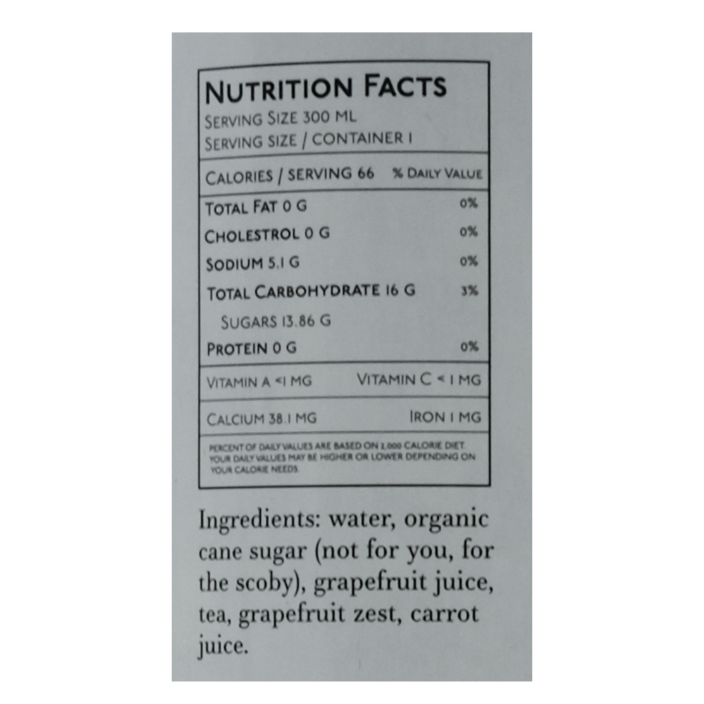 Techa Kombucha Grapefruit 300ml right side image
