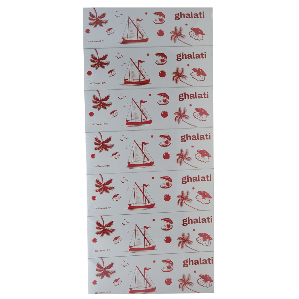 Ghalati Facial Tissue Box 2ply 120s 6+1 Free [Special Offer] back image