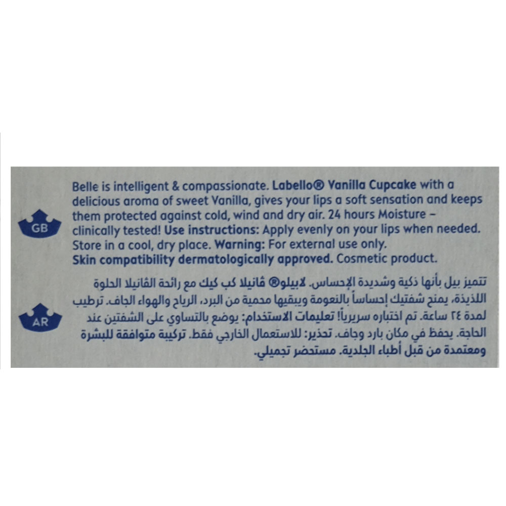 Labello 24h Moist Vanilla Cupcake Lip Balm 4.8g back image