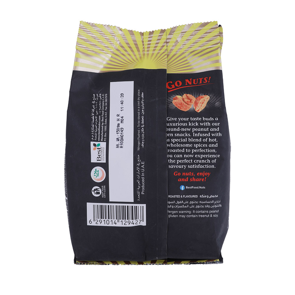 Best Hot N Spicy Peanuts & Corn 150g back image