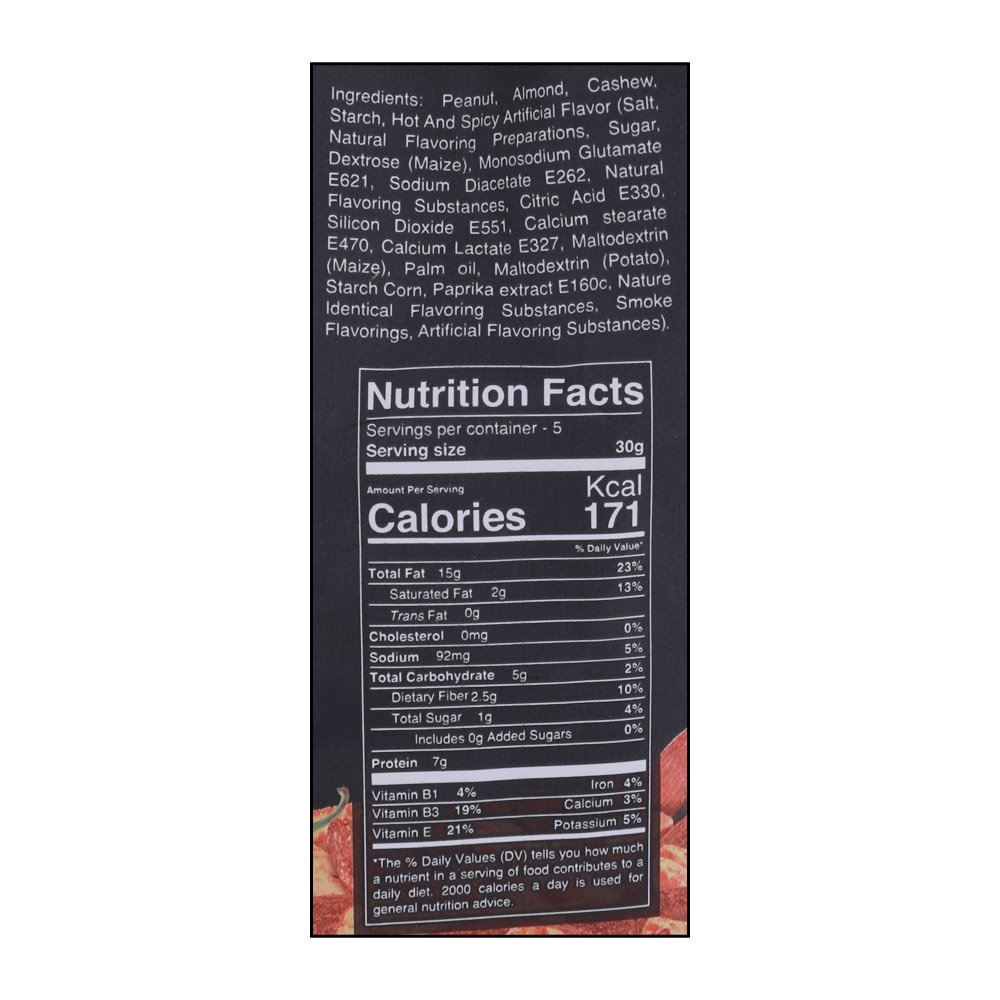 Best Hot N Spicy Classic Mixed Nuts 150g right side image