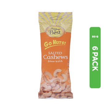 Best Go Nuts Cashew Snacks 6x80g