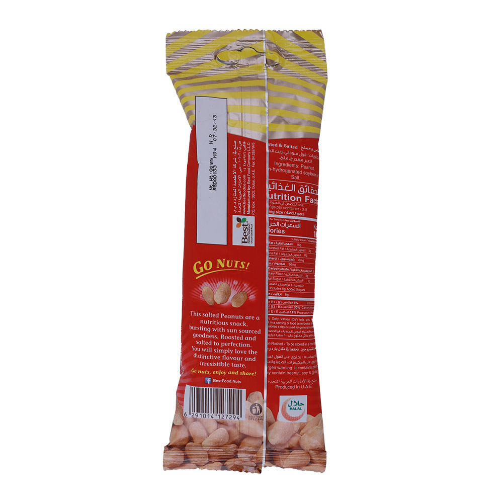 Best Go Nuts Salted Peanut 80g back image